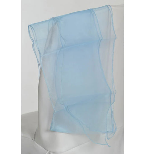 Nœud de chaise en organza bleu ciel