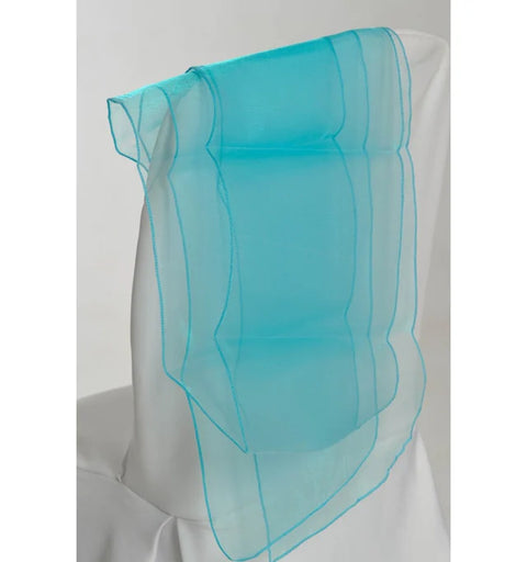 Nœud de chaise en organza turquoise