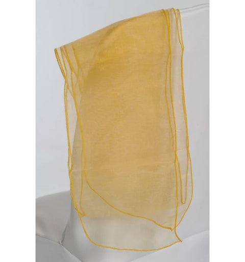 Nœud de chaise en organza jaune or