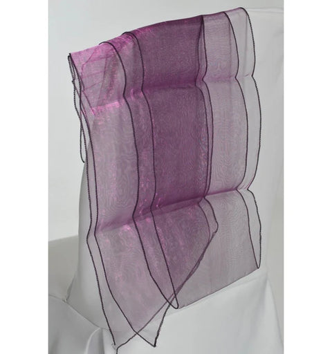 Nœud de chaise en organza violet prune