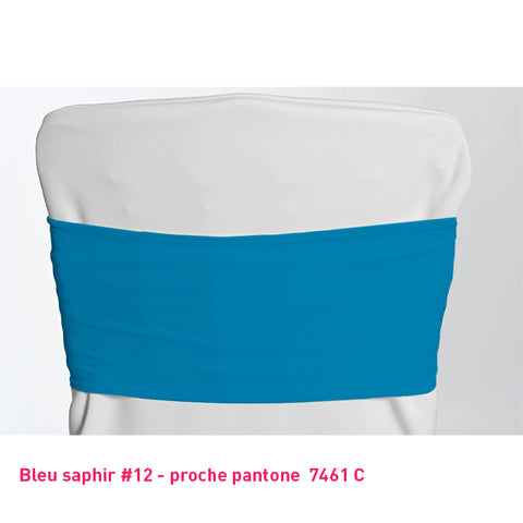 Bandeau de chaise en lycra bleu saphir