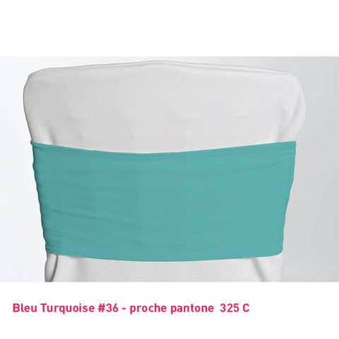 Bandeau de chaise en lycra turquoise