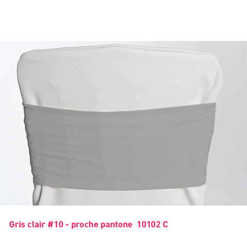 Bandeau de chaise en lycra gris clair