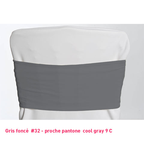 Bandeau de chaise en lycra gris foncé