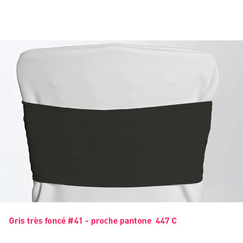 Bandeau de chaise en lycra gris très foncé
