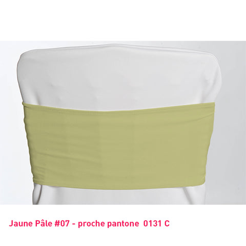 Bandeau de chaise en lycra jaune pastel