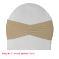 Bandeau de chaise plissé beige en lycra
