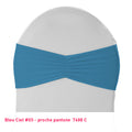 Bandeau de chaise plissé bleu ciel en lycra