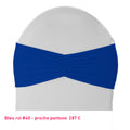Bandeau de chaise plissé bleu roi en lycra