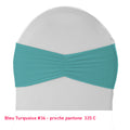 Bandeau de chaise plissé turquoise en lycra