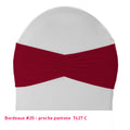 Bandeau de chaise plissé bordeaux en lycra
