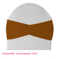 Bandeau de chaise plissé caramel en lycra