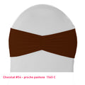 Bandeau de chaise plissé chocolat en lycra