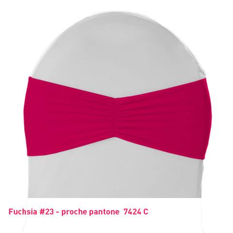 Bandeau de chaise plissé fuchsia en lycra