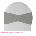 Bandeau de chaise plissé gris clair en lycra