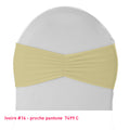 Bandeau de chaise plissé ivoire en lycra