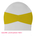 Bandeau de chaise plissé jaune en lycra