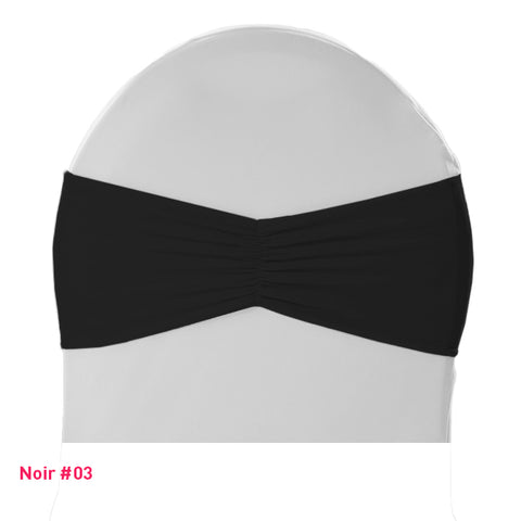 Bandeau de chaise plissé noir en lycra