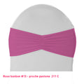 Bandeau de chaise plissé rose bonbon en lycra