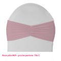 Bandeau de chaise plissé rose pâle en lycra