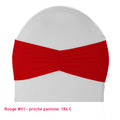 Bandeau de chaise plissé rouge en lycra
