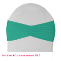 Bandeau de chaise plissé vert d'eau en lycra