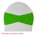 Bandeau de chaise plissé vert fluo en lycra