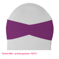 Bandeau de chaise plissé violine en lycra