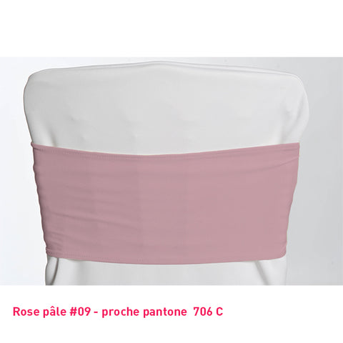 Bandeau de chaise en lycra rose pastel