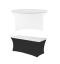 Housse de plateau de table ronde ou rectangle blanche