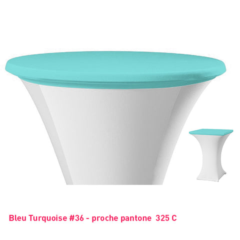 Housse de plateau mange-debout bleu turquoise