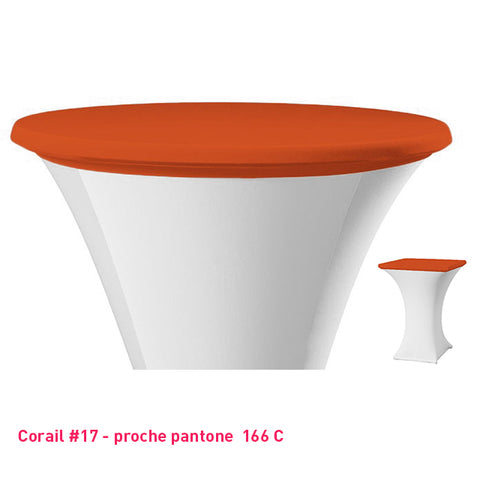 Housse de plateau mange-debout corail