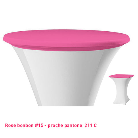 Housse de plateau mange-debout rose bonbon