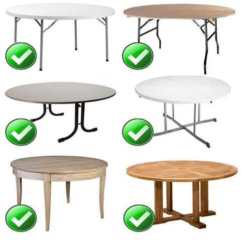 Compatibilité de la housse pour table ronde