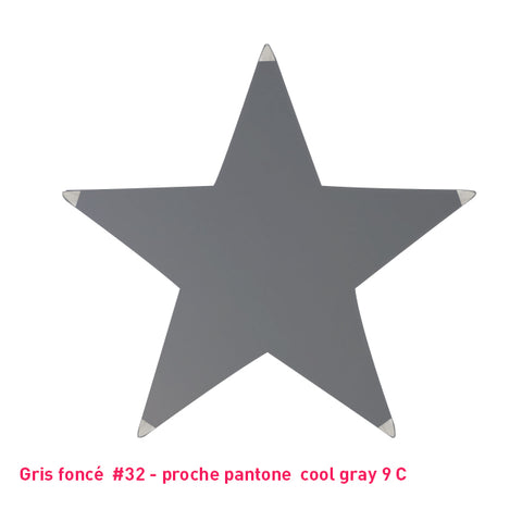 Étoile tendue en lycra gris foncé - 5 branches