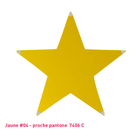 Étoile tendue en lycra jaune- 5 branches