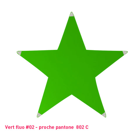 Étoile tendue en lycra vert fluo - 5 branches