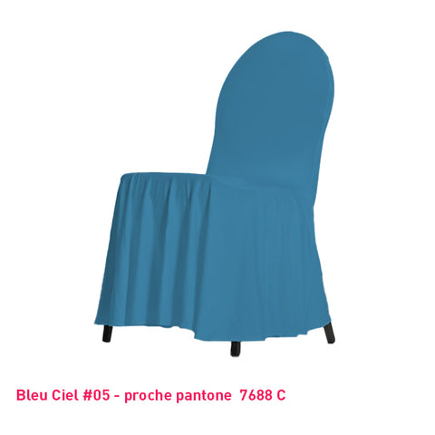 Housse de Chaise avec Juponnage bleu ciel