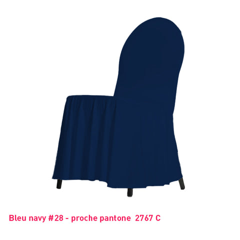 Housse de Chaise avec Juponnage bleu foncé