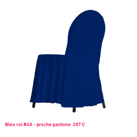 Housse de Chaise avec Juponnage bleu roi