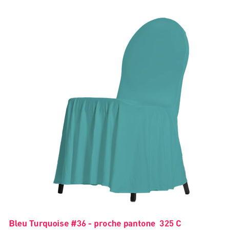Housse de Chaise avec Juponnage turquoise