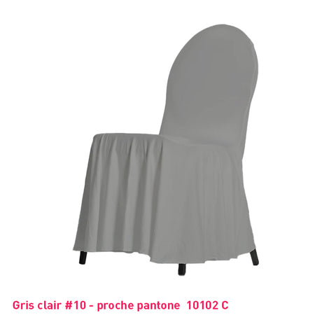 Housse de Chaise avec Juponnage gris clair