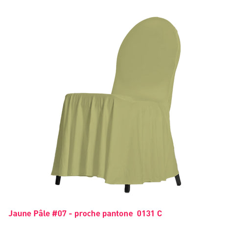 Housse de Chaise avec Juponnage jaune pastel