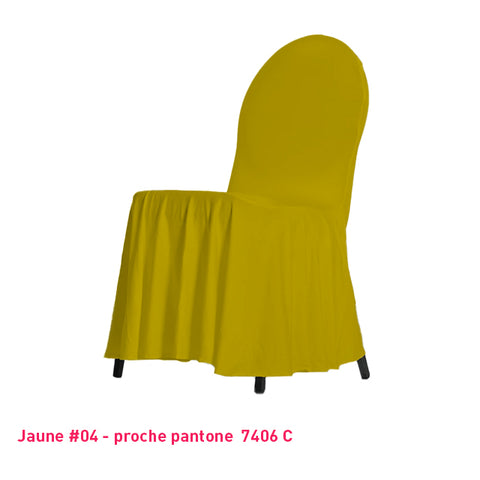 Housse de Chaise avec Juponnage jaune