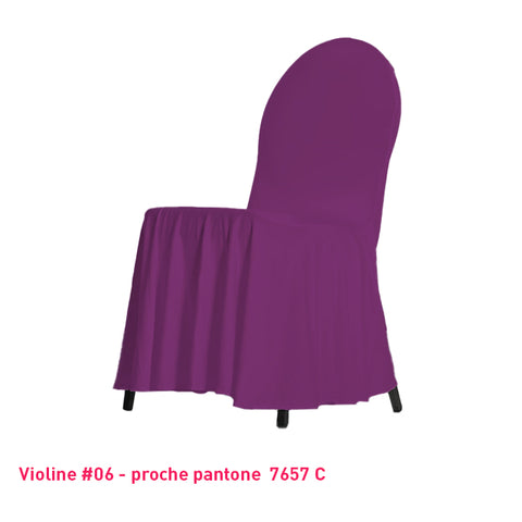 Housse de Chaise avec Juponnage violette