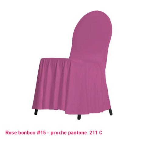 Housse de Chaise avec Juponnage rose bonbon