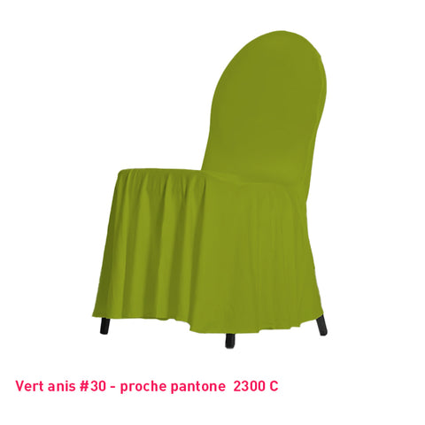 Housse de Chaise avec Juponnage vert anis