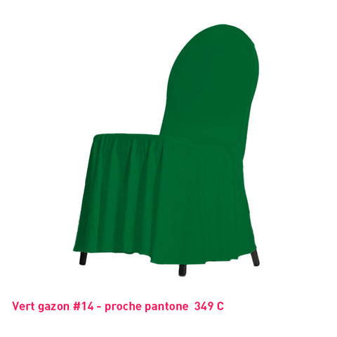 Housse de Chaise avec Juponnage vert gazon