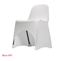 Housse de chaise blanche en lycra pour dossier bas