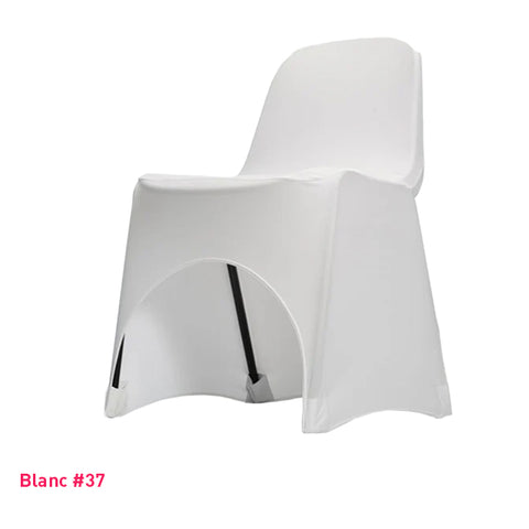 Housse de chaise blanche en lycra pour dossier bas